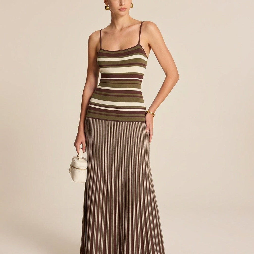 Elegant Striped Knit Dress