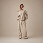 Off-Shoulder Beige Lounge Set