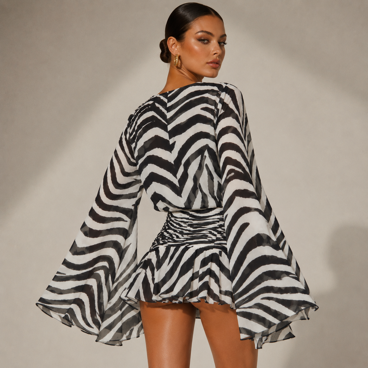 Chic Zebra-Print Mini Dress