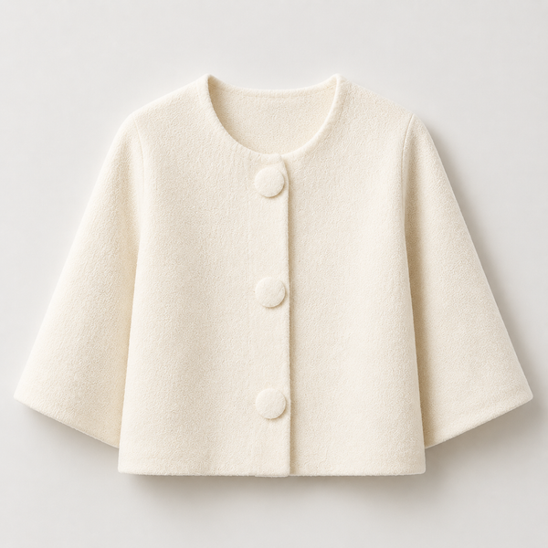 Cream Boucle Cropped Jacket