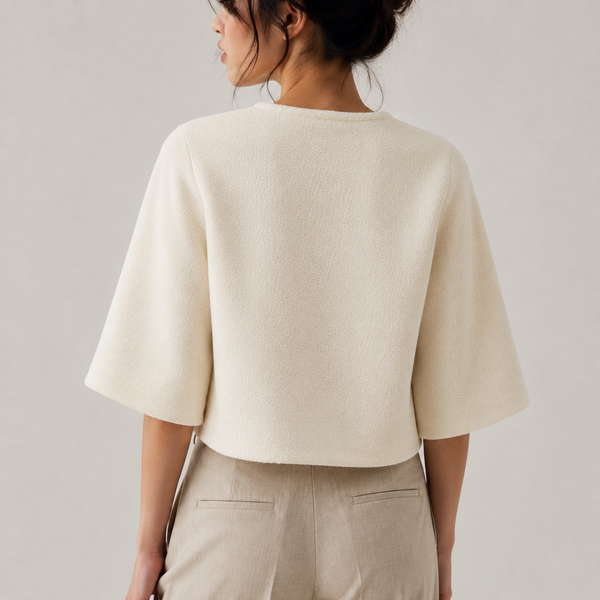 Cream Boucle Cropped Jacket