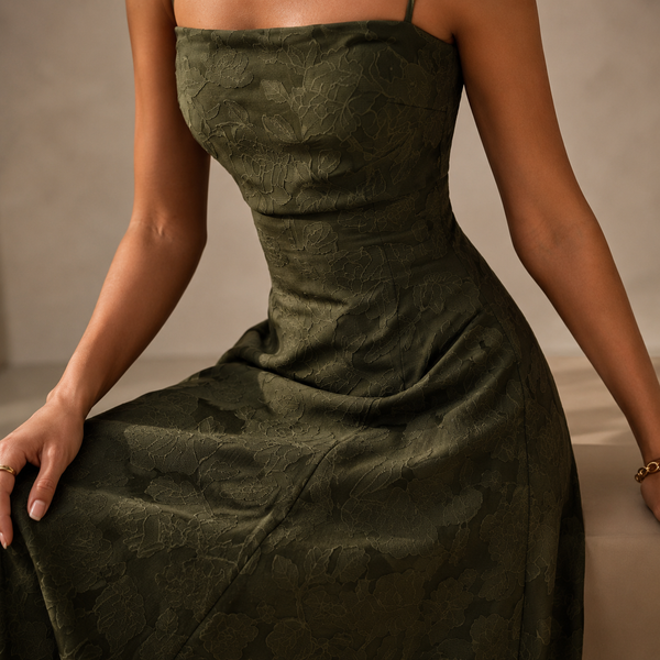 Olive A-Line Maxi Dress