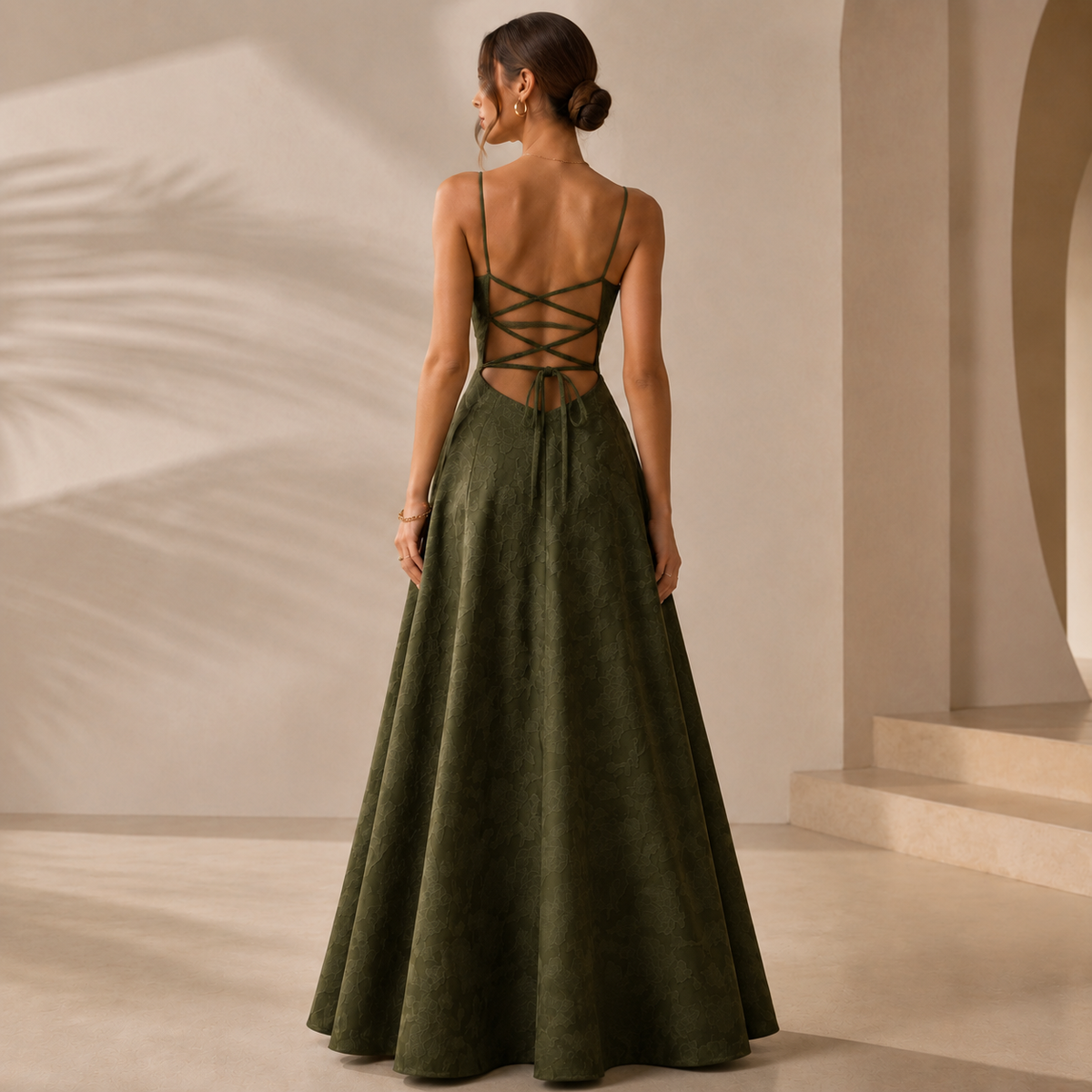 Olive A-Line Maxi Dress