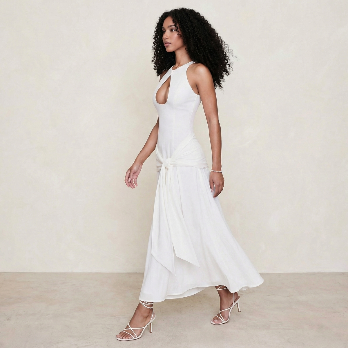 Elegant Blush Cut-Out Dress – Perfect for Special Occasions