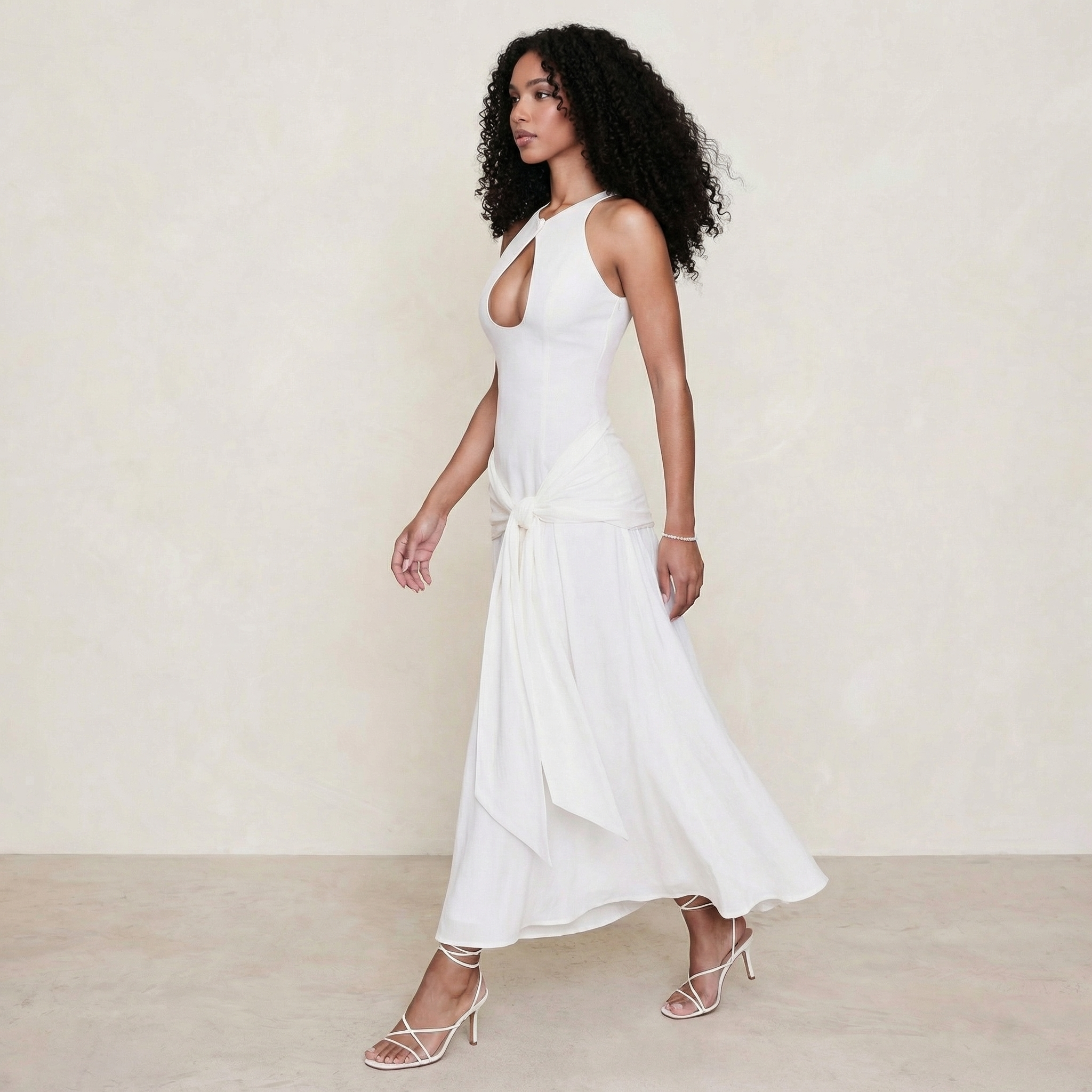 Elegant Blush Cut-Out Dress – Perfect for Special Occasions