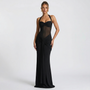 Elegant Black Ruched Halter Neck Dress – Sleek, Sexy, and Timeless