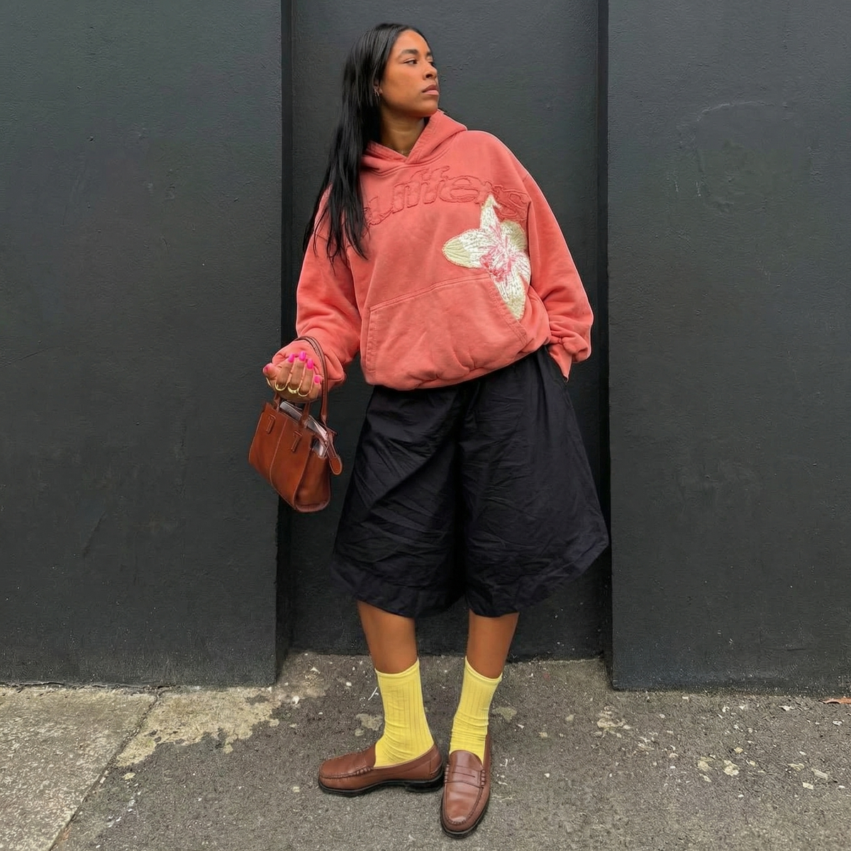 Oversized "Scuffers" Hoodie with Floral Appliqué – Limited Edition