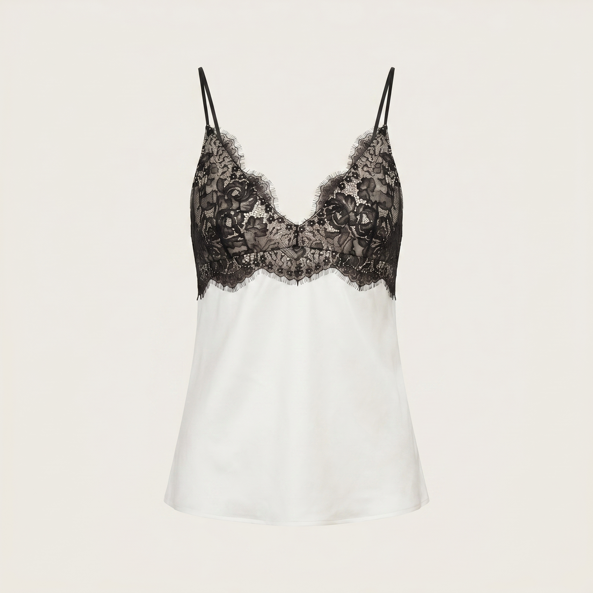 Elegant Lace Satin Cami Nightdress