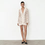 Ivory Lace Tie-Front Mini Dress – Romantic Long Sleeve Floral Cover-Up