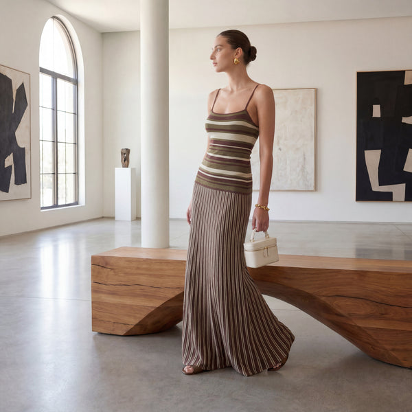 Elegant Striped Knit Dress