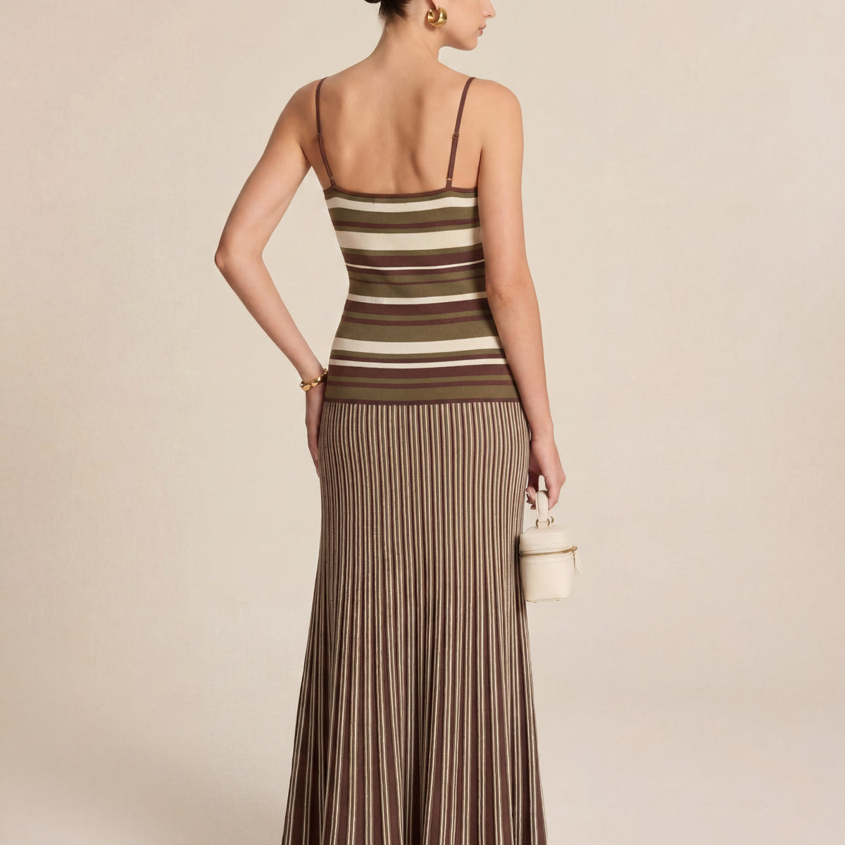 Elegant Striped Knit Dress