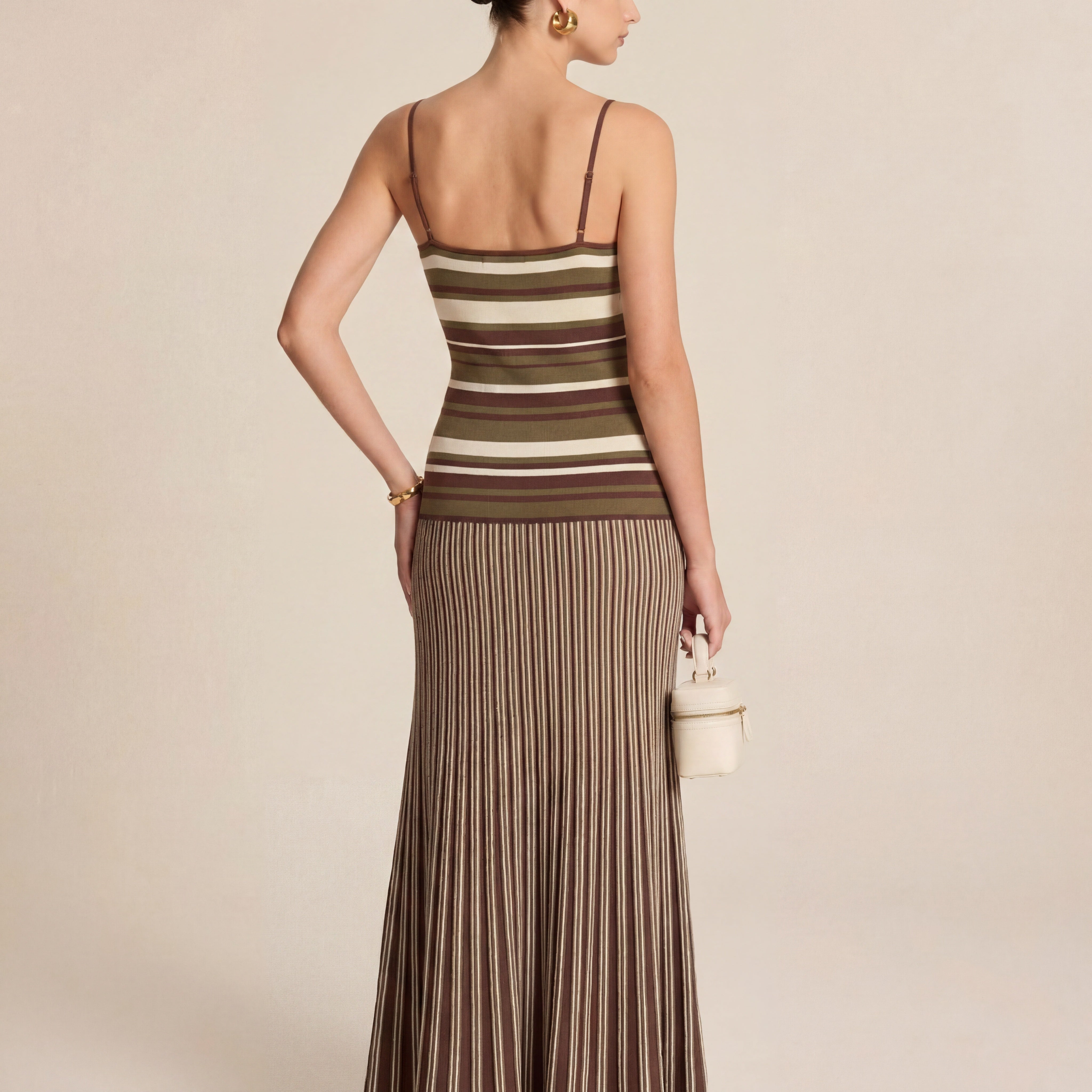 Elegant Striped Knit Dress