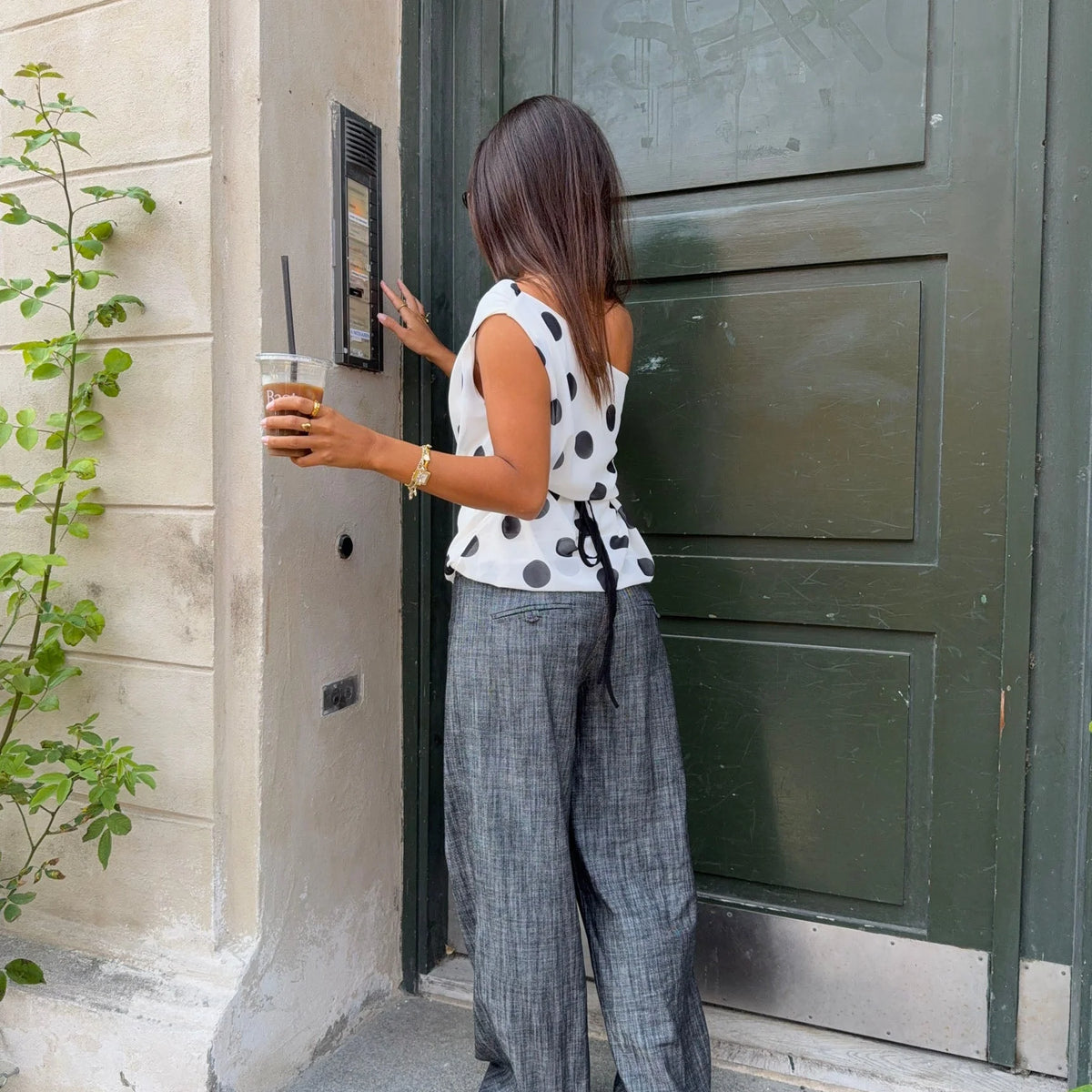 Trendy Polka Dot One-Shoulder Top – Stylish & Comfortable for Everyday Wear